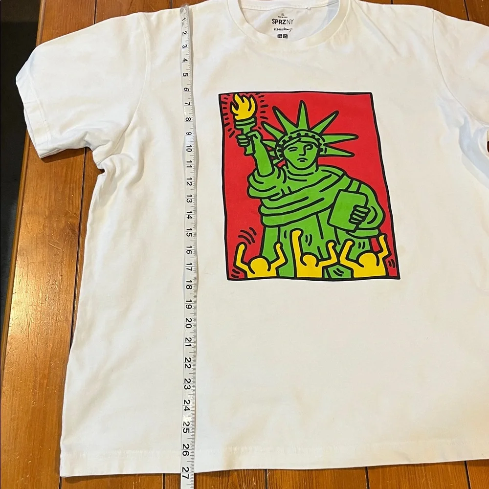 Vintage SPRZNY Keith Haring Statue Of Liberty Graphic SS Tee Men’s Size XL GUC - Picture 7 of 8